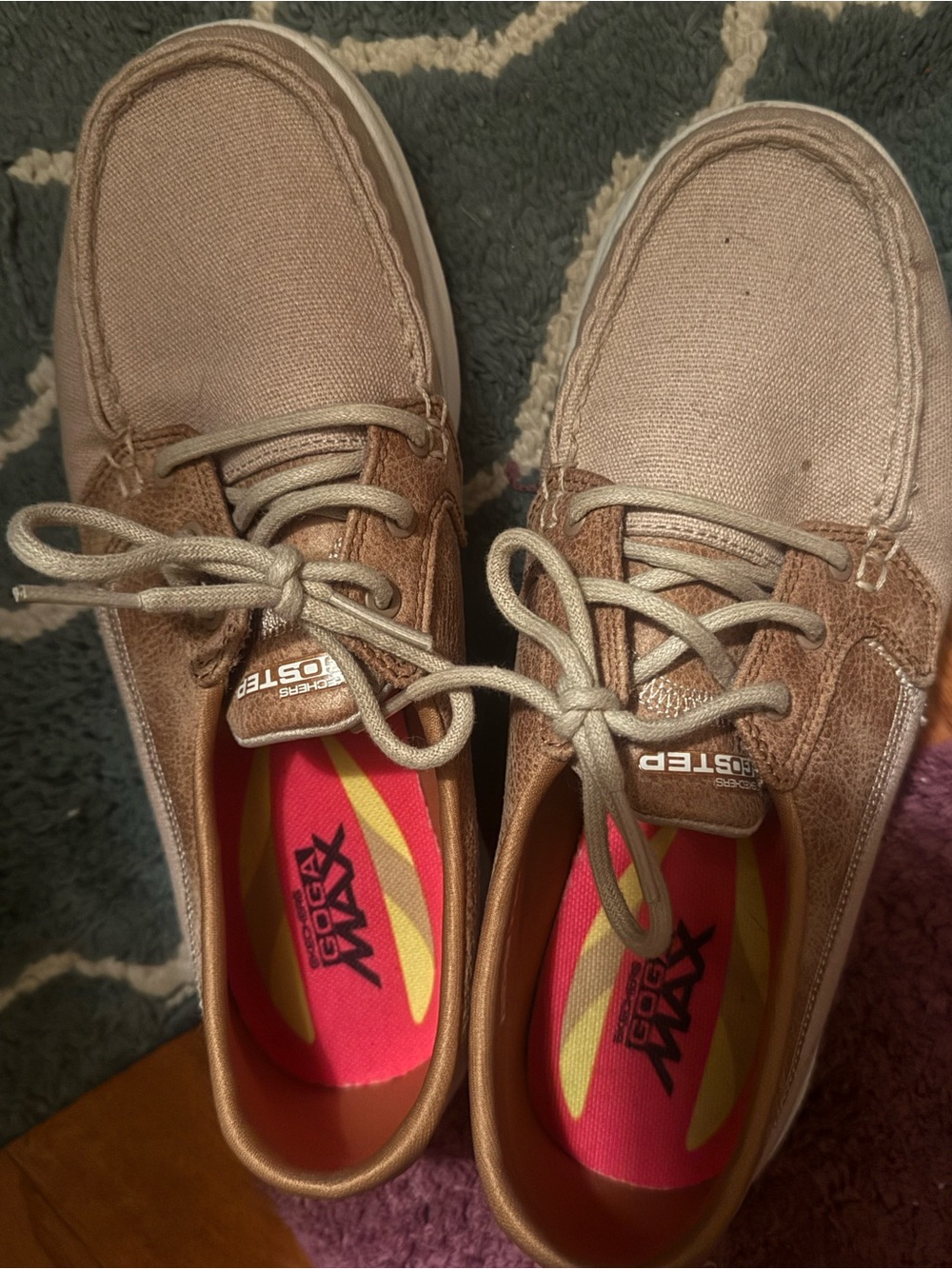 Skechers Metallic Rose Slip-On Lace-Up Casual Sneakers